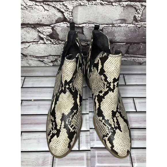 Dr. Scholl’s Chelsea Snake Python Black Ivory Heel Booties Women’s Sz 8M US/38EU - Picture 2 of 16